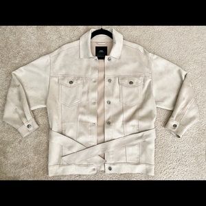 Zara Faux Suede Oversized Jacket with belt